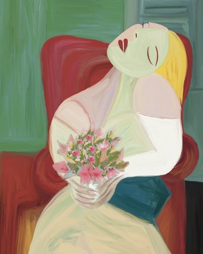 Abstrakt kvinna med blommor av GIovanna Gil Alves