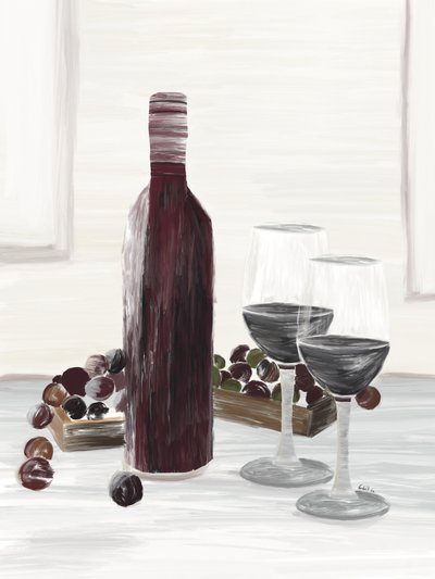 Klassiskt stilleben med vin av GIovanna Gil Alves