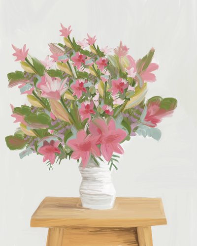Måleriska rosa blommor av GIovanna Gil Alves