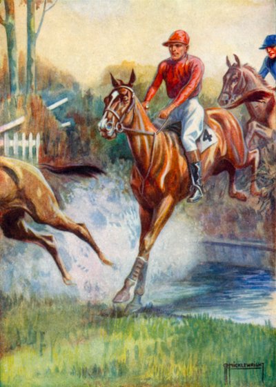 Illustration för Black Beauty (färg litho) av G.P. Micklewright