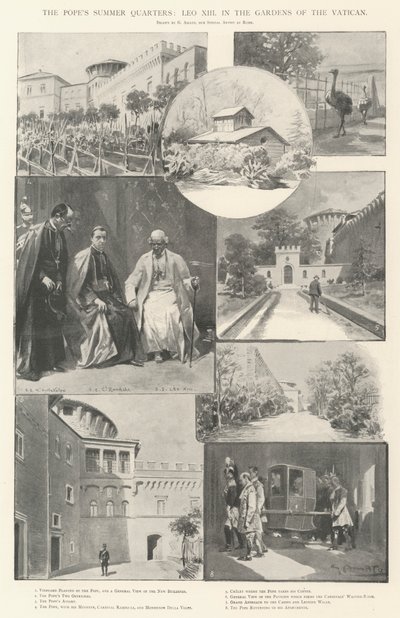 Påvens sommarkvarter, Leo XIII i Vatikanens trädgårdar av G.S. Amato