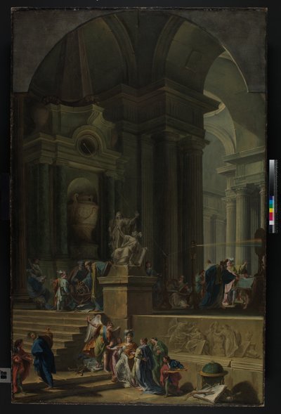 Ett allegoriskt monument över Sir Isaac Newton av G. B. and Valeriani D. and G. Pittoni