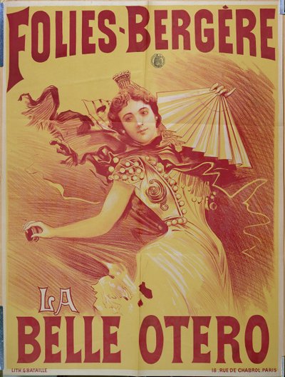 Affischreklam för la Belle Otero på Folies-Bergere, 1894 av G. Bataille