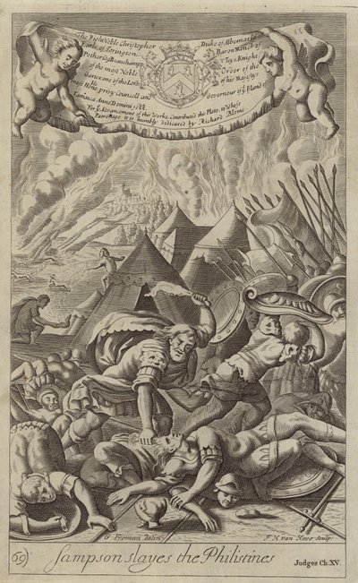 Simson dräper filistéerna (gravyr) av G Freman