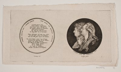 Medaljong med porträtt av Ludvig XVI, hans drottning och son av G. N. Angelo