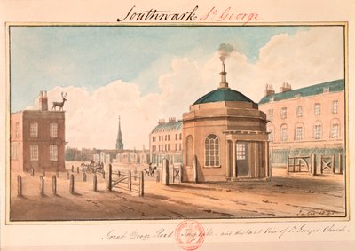 "Great Dover Road Turnpike och avlägsen utsikt över St George