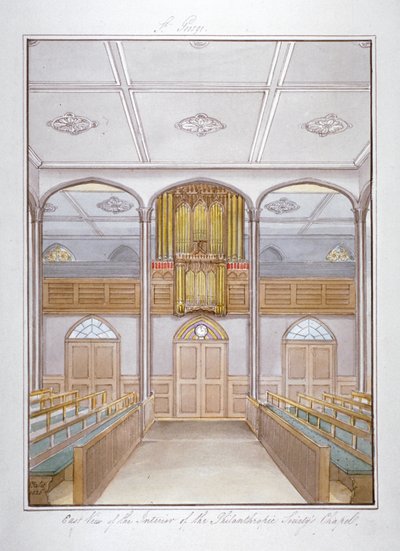Kapellet i Philanthropic Society Institution på London Road, Southwark, London, 1825 av G Yates