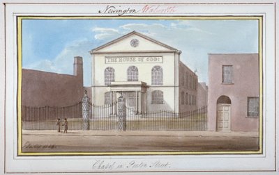 Utsikt över kapellet i Penton Street, Southwark, London, 1825 av G Yates