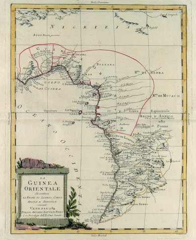 Gravyr av G. Zuliani, hämtad från volym IV av "Newest Atlas" publicerad i Venedig 1784 av Antonio Zatta, Privat samling av G. Zuliani