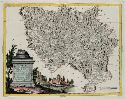 Florens territorium, gravyr av G. Zuliani hämtad från Tome II av "Newest Atlas" publicerad i Venedig 1783 av Antonio Zatta, Privat samling av G. Zuliani