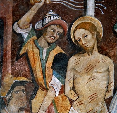 The flagellation of Christ, from the Cycle of the Passion, c.1500 (fresk) av G. da Ranzo