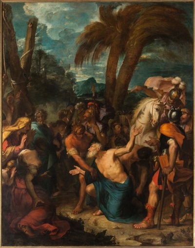 Saint Andrew Tartling av glädje vid åsynen av hans plåga av Gabriel (1630-1704) Blanchard