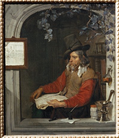 Apotekaren, även känd som kemisten ... av Gabriel (attr. to) Metsu