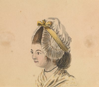 Huvud av kvinna i flätad mössa, ca 1774 (akvarell) av Gabriel Bray