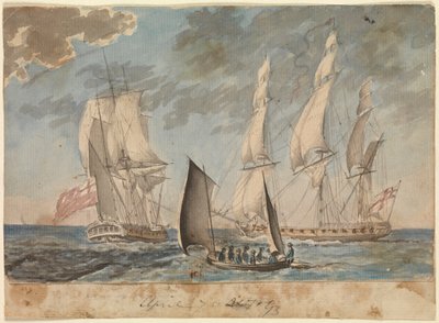 Två små fregatter från Royal Navy av Gabriel Bray
