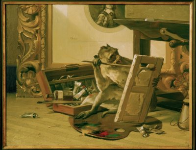 Kritiker, målning av Gabriel von Max av Gabriel Cornelius Ritter von Max