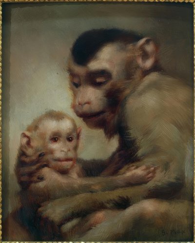 Mamma med barn (apor) av Gabriel Cornelius Ritter von Max