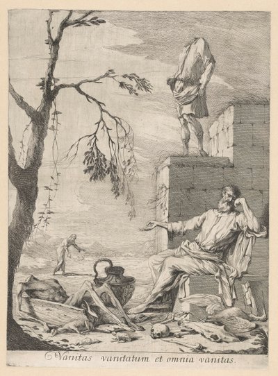 Sörjande filosof omgiven av vanitas symbolik av Gabriel Ehinger
