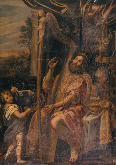 David spelar harpa av Gabriel Francois Doyen