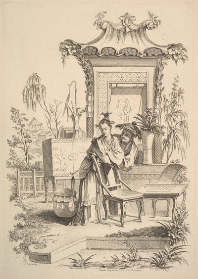 Kinesisk man och kvinna, ca. 1742. av Gabriel Huquier