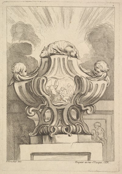 Design för en urna, 1725-72. av Gabriel Huquier
