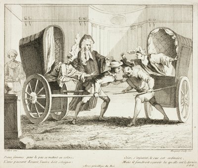Tallrik från Livre de Scènes Comiques av Gabriel Huquier