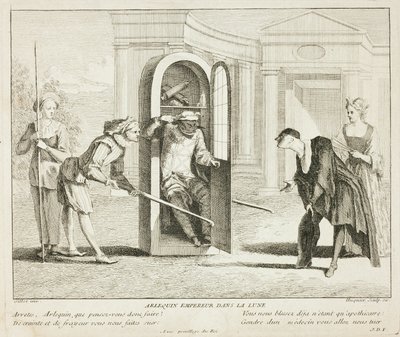 Tallrik från Livre de Scènes Comiques av Gabriel Huquier