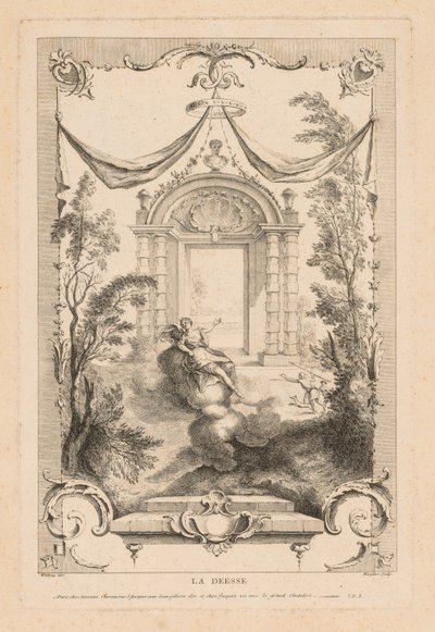Gudinnan, Diana på molnen. av Gabriel Huquier
