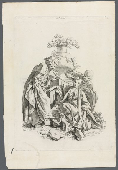 The Senses: Touch after Boucher, 1700-tal. av Gabriel Huquier