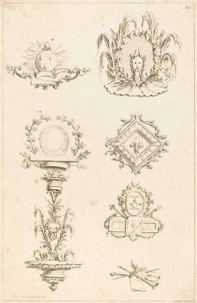 Motiv för tail-Pieces: pl. 10 av Gabriel Huquier after Claude Gillot