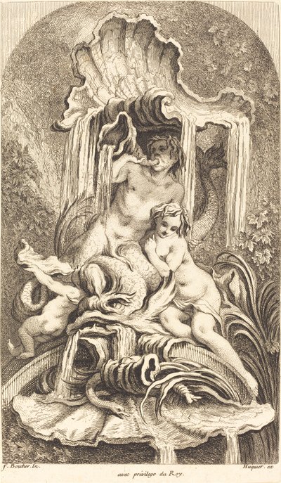 Triton och nymf av Gabriel Huquier after François Boucher
