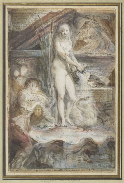 Allegori över Voltaires död av Gabriel Jacques de Saint Aubin