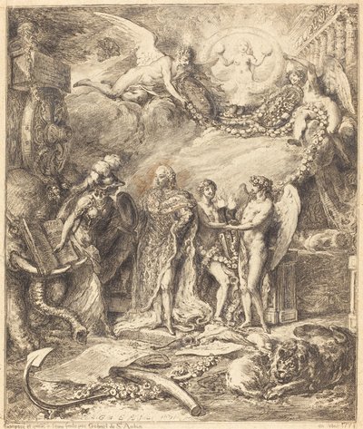 Allegori om äktenskapet med greven av Provence av Gabriel Jacques de Saint Aubin