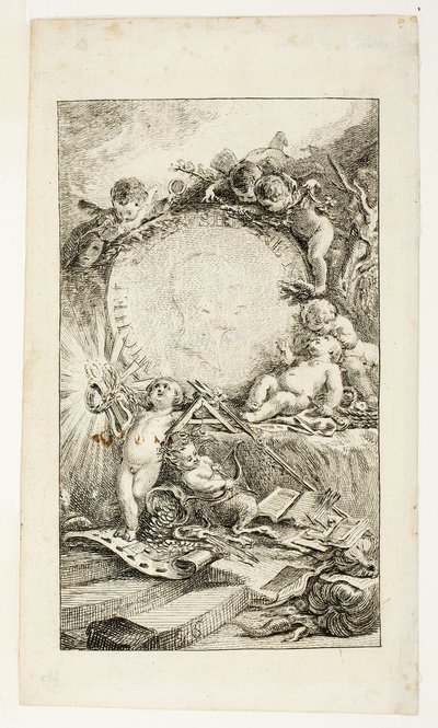 Frontispice, tallrik ett från Collection of Poems av Sedaine av Gabriel Jacques de Saint Aubin