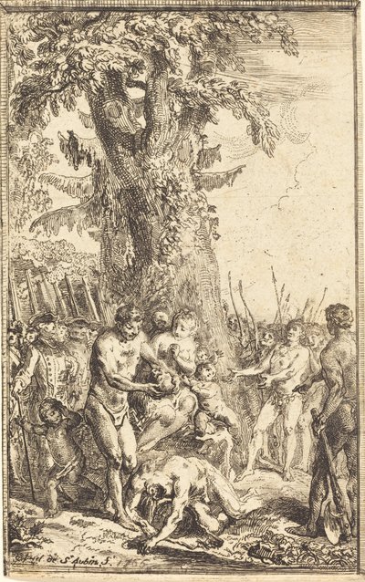 Heroisk handling av en far som offrar för sin son av Gabriel Jacques de Saint Aubin