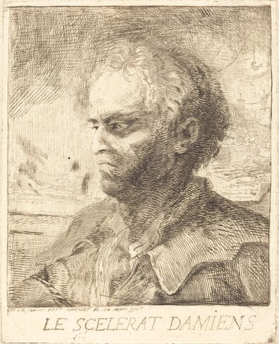 Damiens är en brottsling av Gabriel Jacques de Saint Aubin