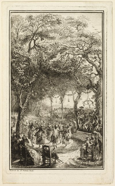Dansen i Auteuil av Gabriel Jacques de Saint Aubin