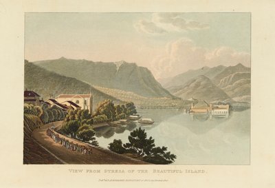Utsikt från Stresa över den vackra ön Isola Bella, Lago Maggiore, före 1820. av Gabriel Ludwig Lory