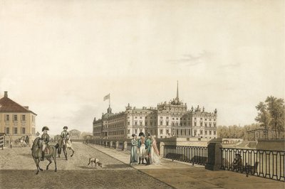 Utsikt över Mikhailovsky-palatset, 1804 av Gabriel Ludwig Lory the Elder