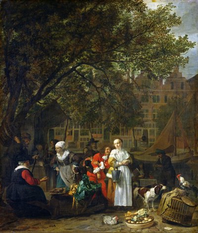 En örtmarknad i Amsterdam av Gabriel Metsu
