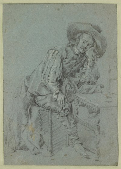 En sittande man med pipa av Gabriel Metsu