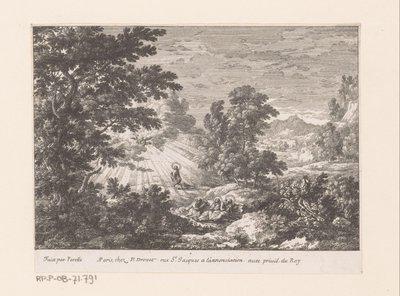 Kristus i Getsemane trädgård Landskap med bibliska scener (serietitel) av Gabriel Perelle