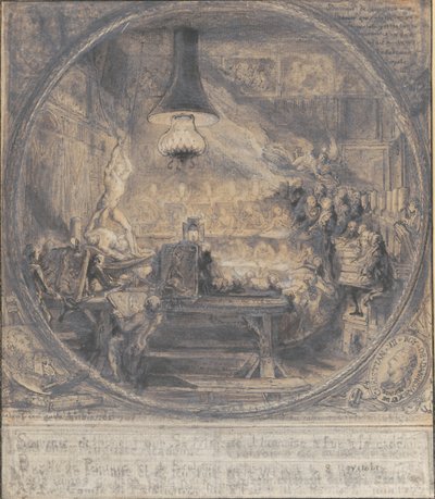 Konung Christian VII:s besök på Det kgl. Franska konstakademin i Paris, 8 nov. 1768. av Gabriel de Saint Aubin