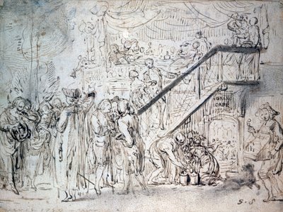 The Grand Cafe 1759 av Gabriel de Saint Aubin