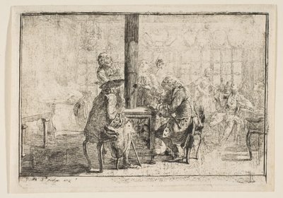 Les Nouvellistes, 1752. av Gabriel de Saint Aubin