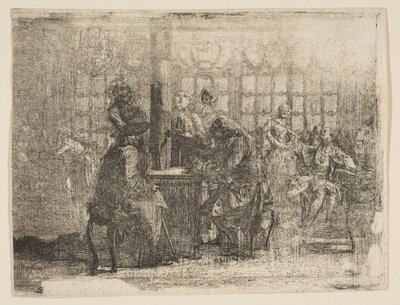 Les Nouvellistes, 1752. av Gabriel de Saint Aubin