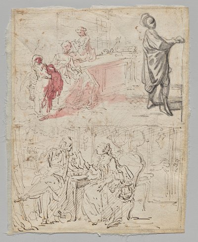 Teaterscen (rekto) av Gabriel de Saint Aubin