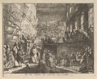 Utsikt över Salon du Louvren år 1753, 1753. av Gabriel de Saint Aubin