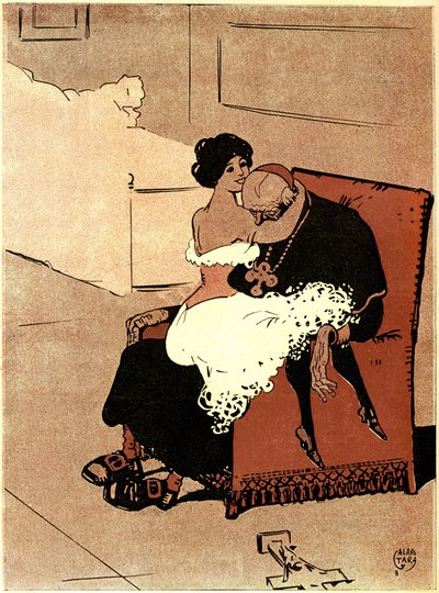tecknad serie i "Smörtallriken" speciella Vatikanen (n°242 den 18 november av Gabriele (1865 1937) Galantara