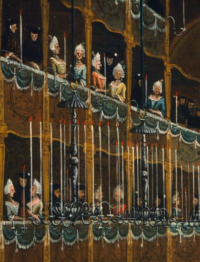 Lunch på teatern San Beneto som doge bjöd ut till ära för prinsarna i norr, Venedig, av Gabriel Bella (1730-1799) Olja på duk, detalj av Gabriele Bella
